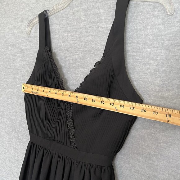 Fame and Partners Black Plunge Neck Dress Size 4 Thigh High Slit Formal Maxi NWT - Picture 11 of 16